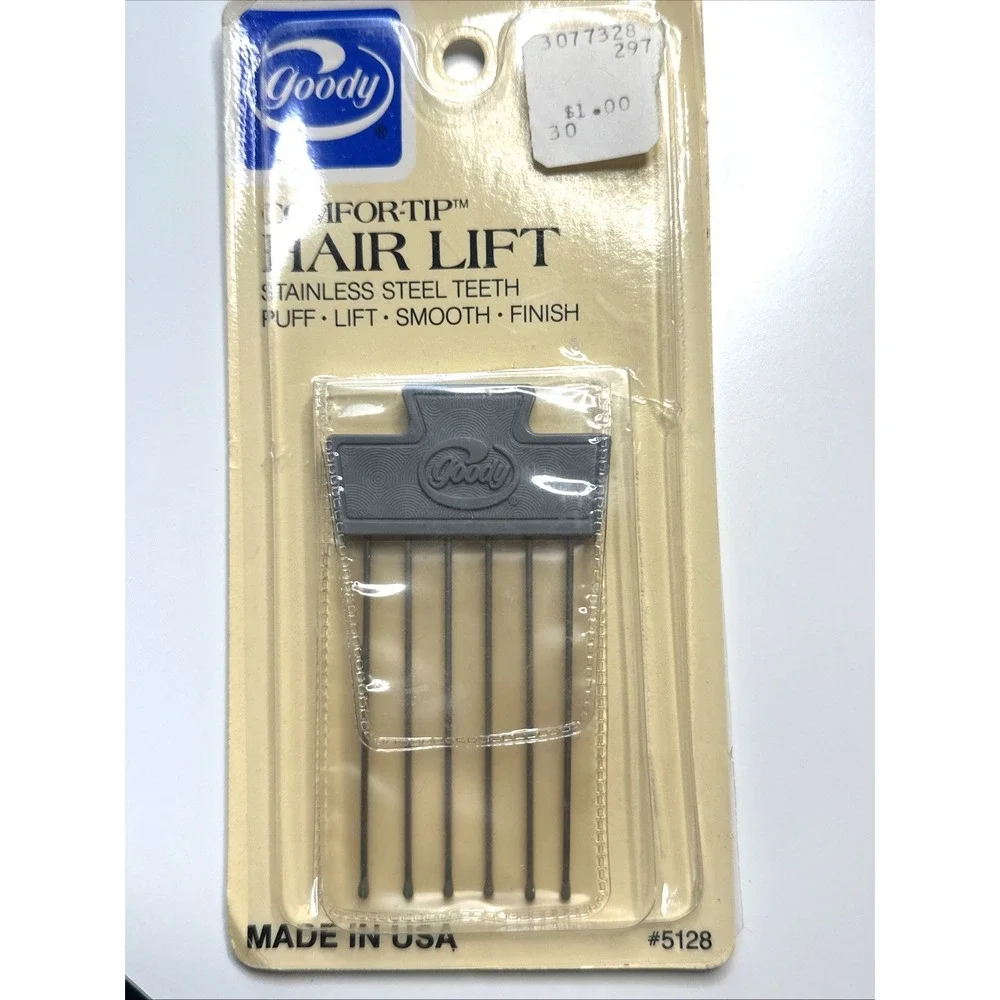 Vintage Goody 1975 Hair Lift Stainless Steel Teeth Blue #5128, USA‎